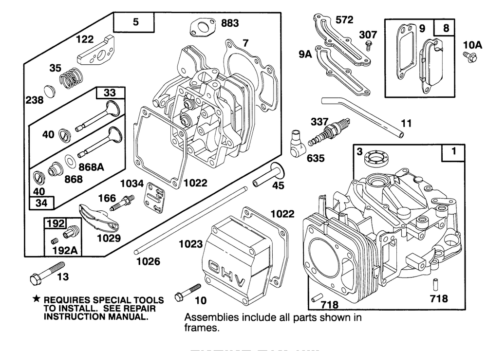 Engine Gts 150 Diagram and Parts List for 20764BC 59000001 - 59999999 Toro Lawn Mower