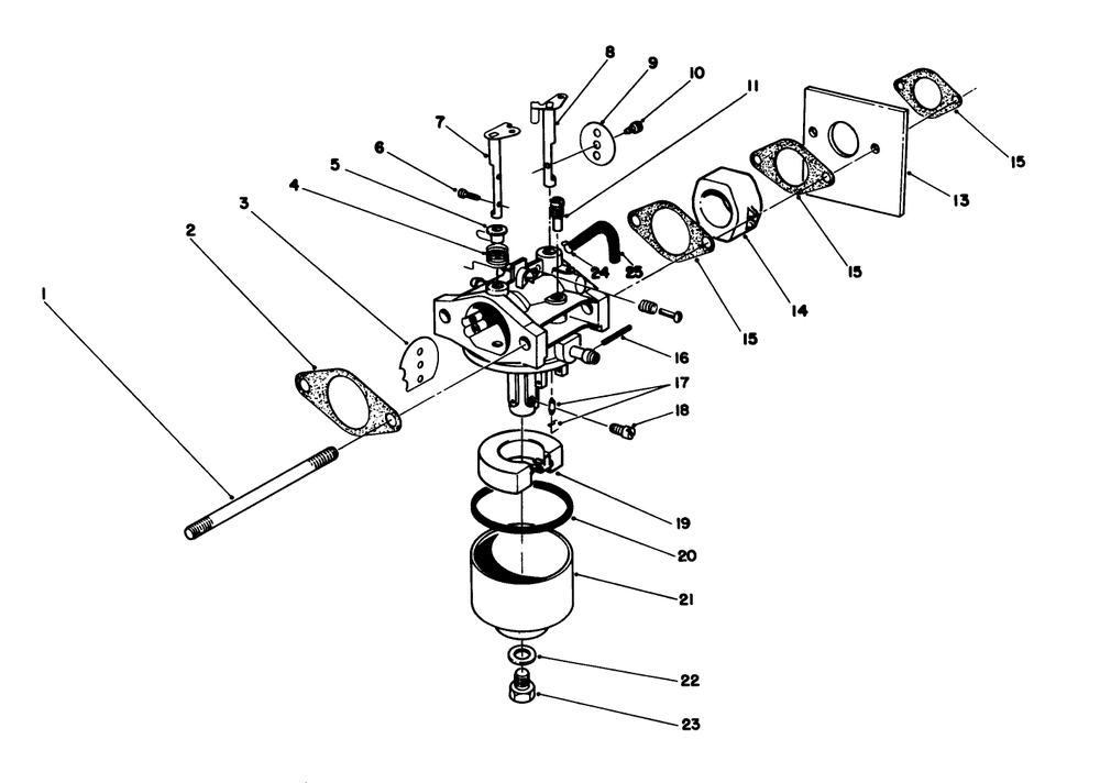 Carburetor Assembly (Model No. 47pn2-6) Diagram and Parts List for 20912B 39000001 - 39999999 Toro Lawn Mower