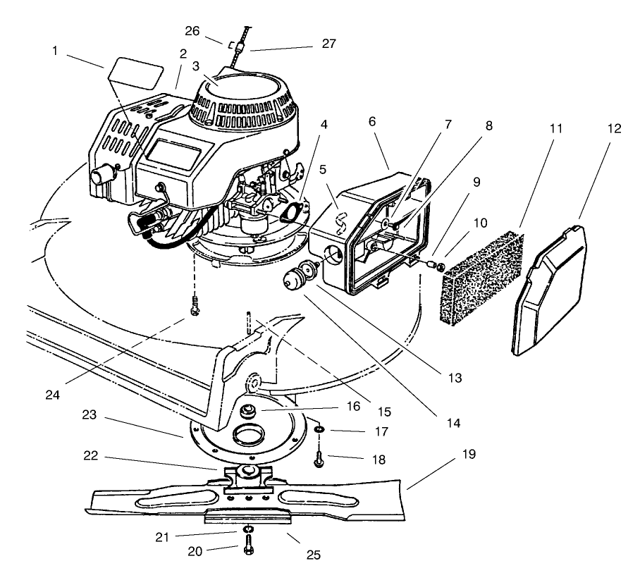 Engine Assembly Diagram and Parts List for 22031 9900001 - 9999999 Toro Lawn Mower