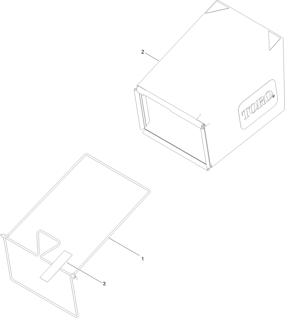 Bag Assembly Diagram and Parts List for 21876 400000000 - 999999999 Toro Lawn Mower