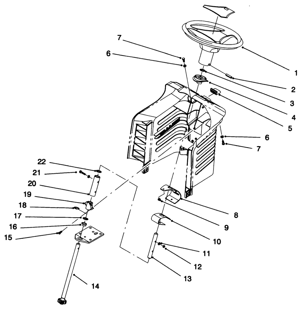 Steering Assembly Diagram and Parts List for 71218 6900001 - 6999999 Toro Lawn Tractor