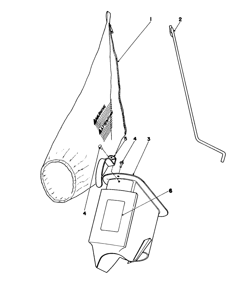 Bagging Kit No. 36-8380 (Optional) Diagram and Parts List for 16300 0000001 - 0999999 Toro Lawn Mower