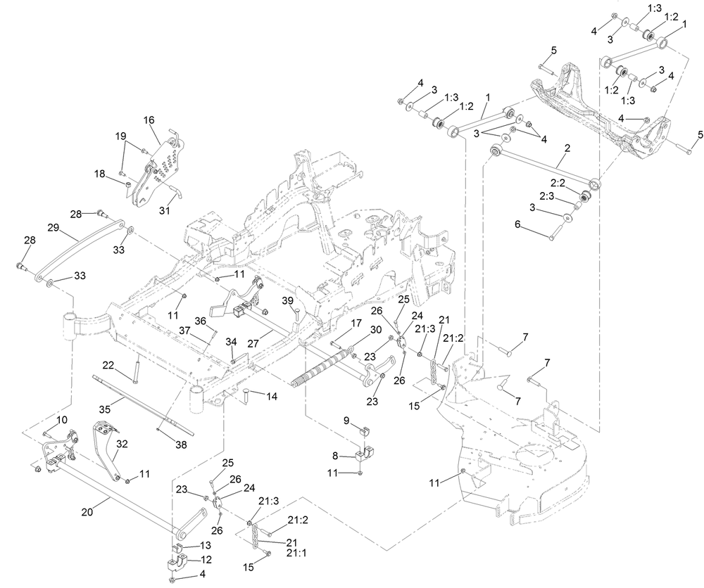 Deck Lift Assembly Diagram and Parts List for 75932 400000000-402364806 Toro Lawn Mower
