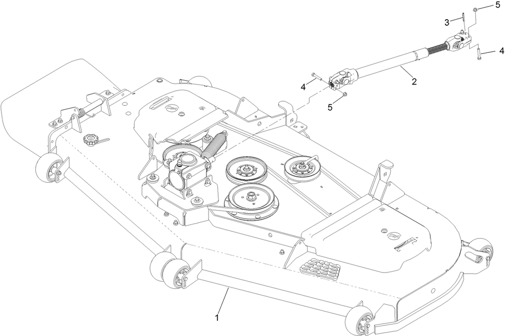 Deck And Driveshaft Assembly Diagram and Parts List for 72076 406395521-407399999 Toro Lawn Mower