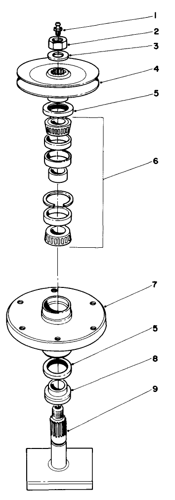 Drive Spindle No. 27-0870 Diagram and Parts List for 30152 600001 - 699999 Toro Lawn Mower