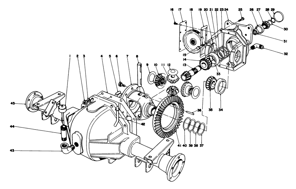 Differential Assembly Diagram and Parts List for 30760 00000001 - 09999999 Toro Lawn Tractor