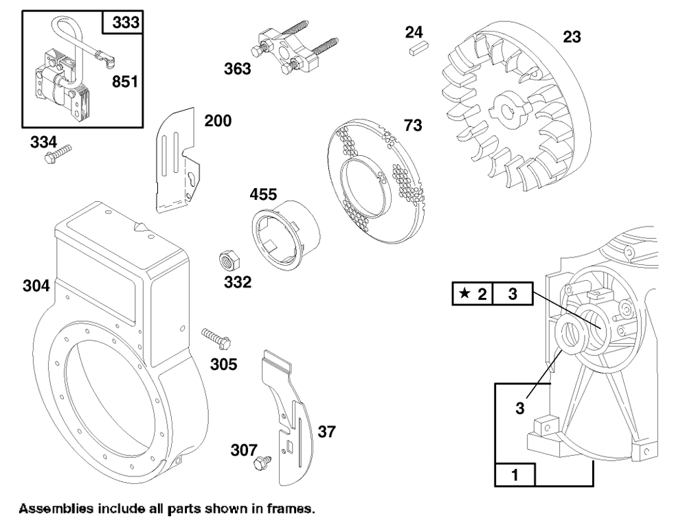 Engine Briggs & Stratton Model 135202-0263-01 Diagram and Parts List for 62924 9900001 - 9999999 Toro Leaf Blower / Vacuum