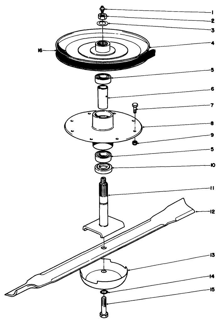 Drive Spindle Assembly Diagram and Parts List for 30133 9000001 - 9999999 Toro Lawn Mower