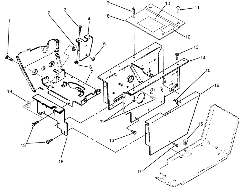 Hoodstand Assembly Diagram and Parts List for 73520 5900001 - 5900177 Toro Lawn Tractor
