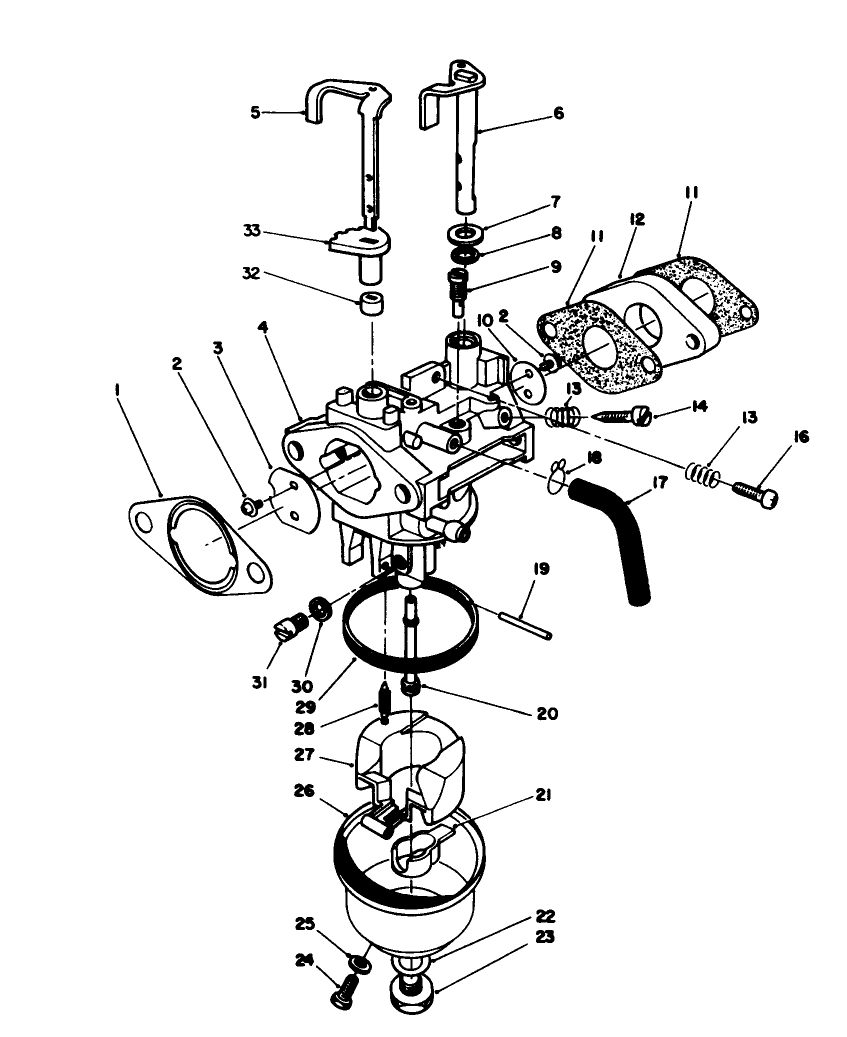 Carburetor Assembly (Model No. Vmh7) Diagram and Parts List for 20620C 8000001 - 8999999 Toro Lawn Mower