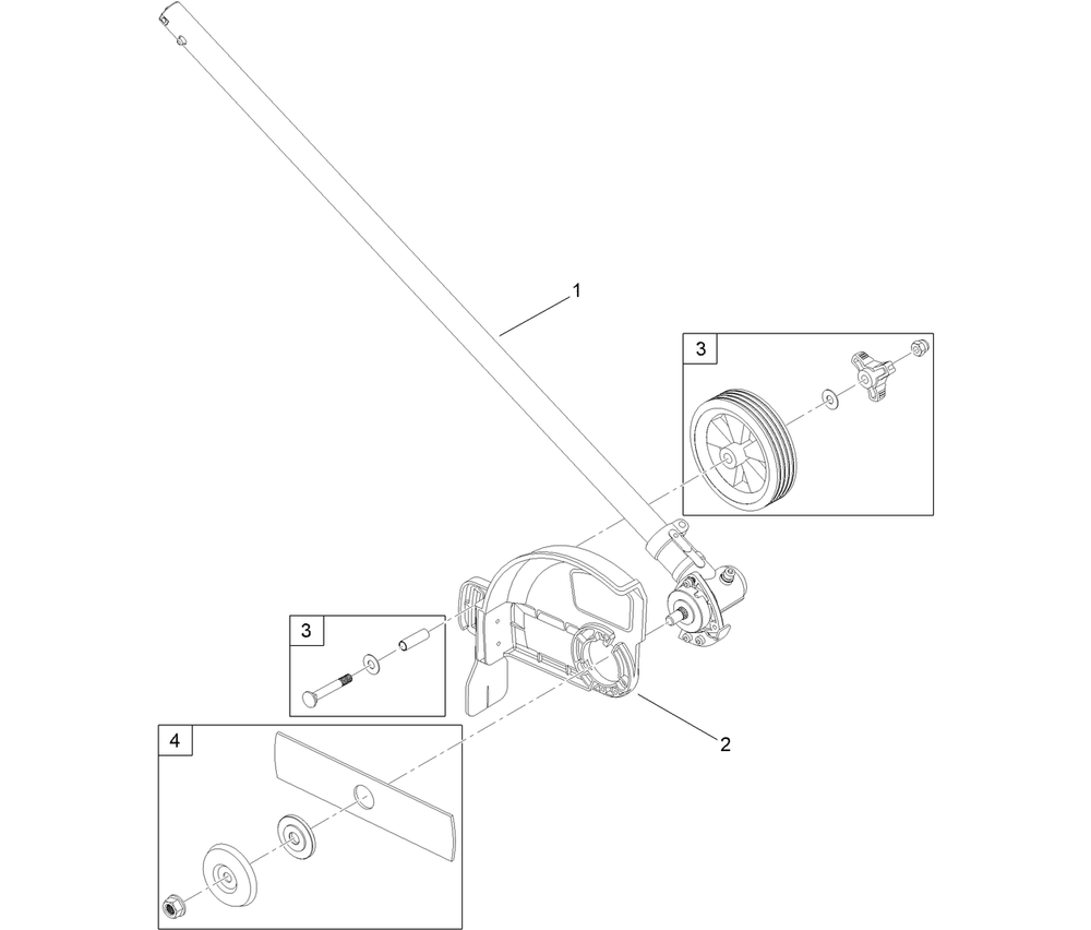 Stick Edger Attachment Assembly  Flex-Force Power System 60v Max String Trimmer Diagram and Parts List for 88710 323000001 - 999999999 Toro Edger