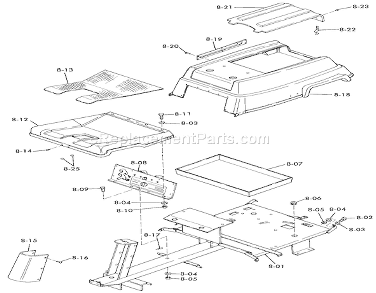 Frame And Body Components Diagram and Parts List for 3-6000 1977 Toro Lawn Tractor