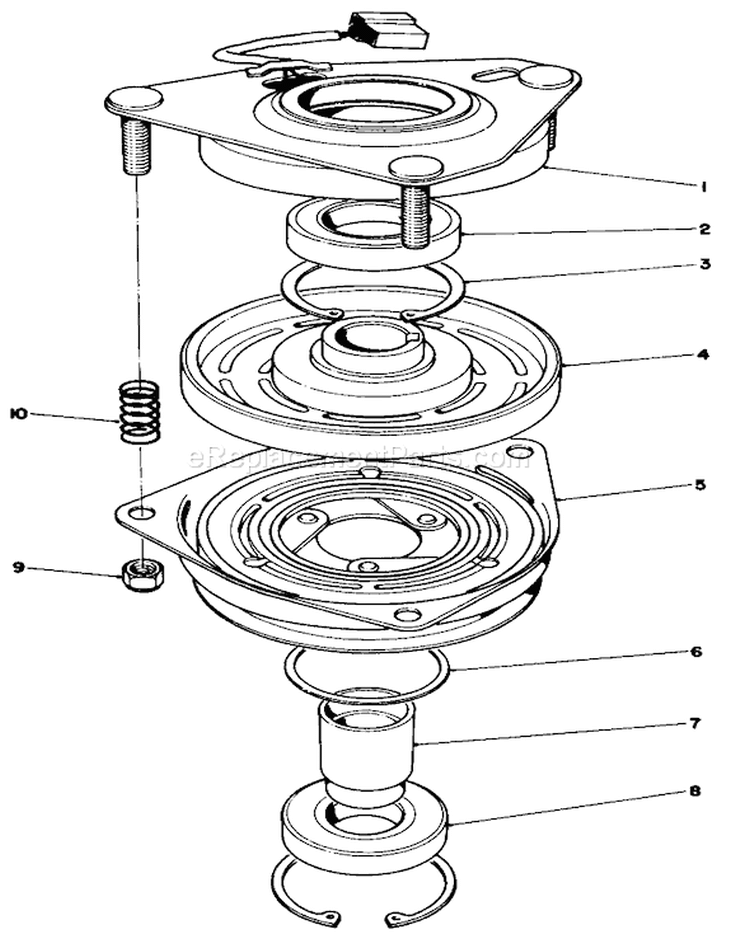 Clutch Assembly No. 54-3200 Diagram and Parts List for 30102 0000001-0999999 - 1990 Toro Lawn Mower
