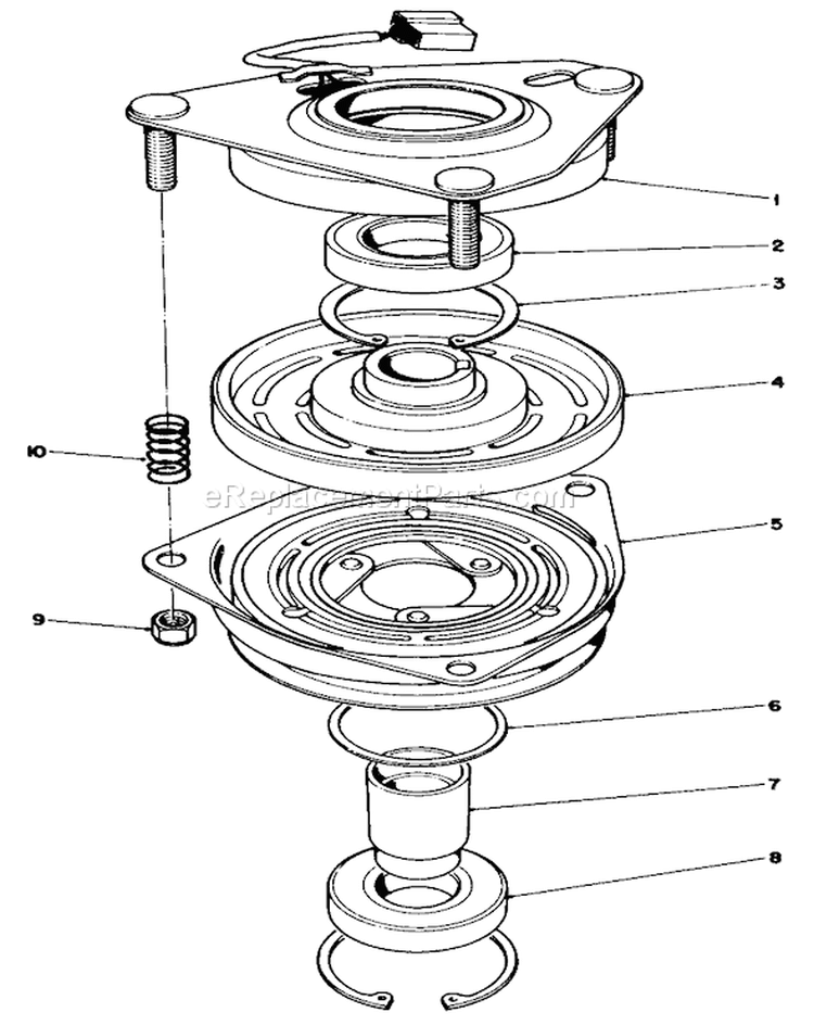 Clutch Assembly No. 54-3200 Diagram and Parts List for 30102 8000001-8999999 - 1988 Toro Lawn Mower