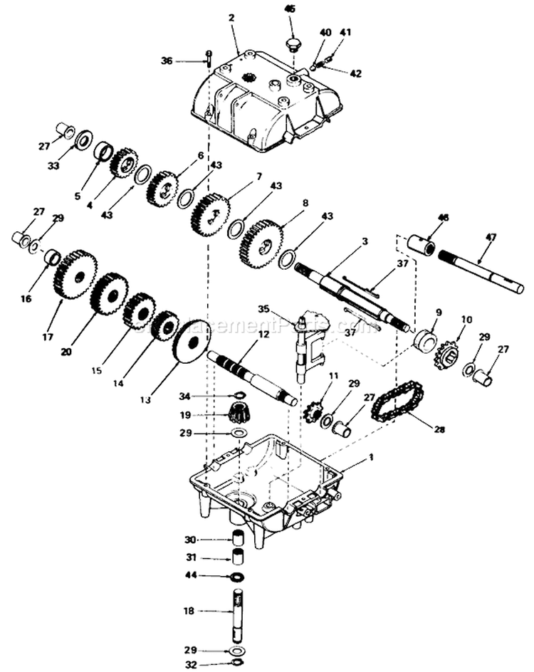 Peerless Transmission Diagram and Parts List for 30102 8000001-8999999 - 1988 Toro Lawn Mower