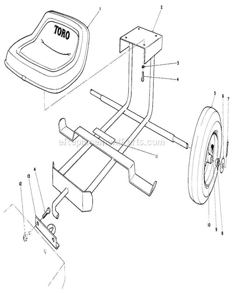 Sulky Kit Diagram and Parts List for 30103 8000001-8999999 - 1988 Toro Lawn Mower