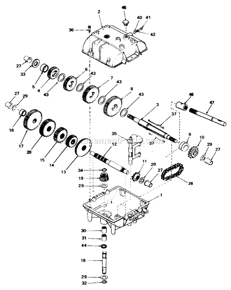 Peerless Transmission Diagram and Parts List for 30103 9000001-9999999 - 1989 Toro Lawn Mower