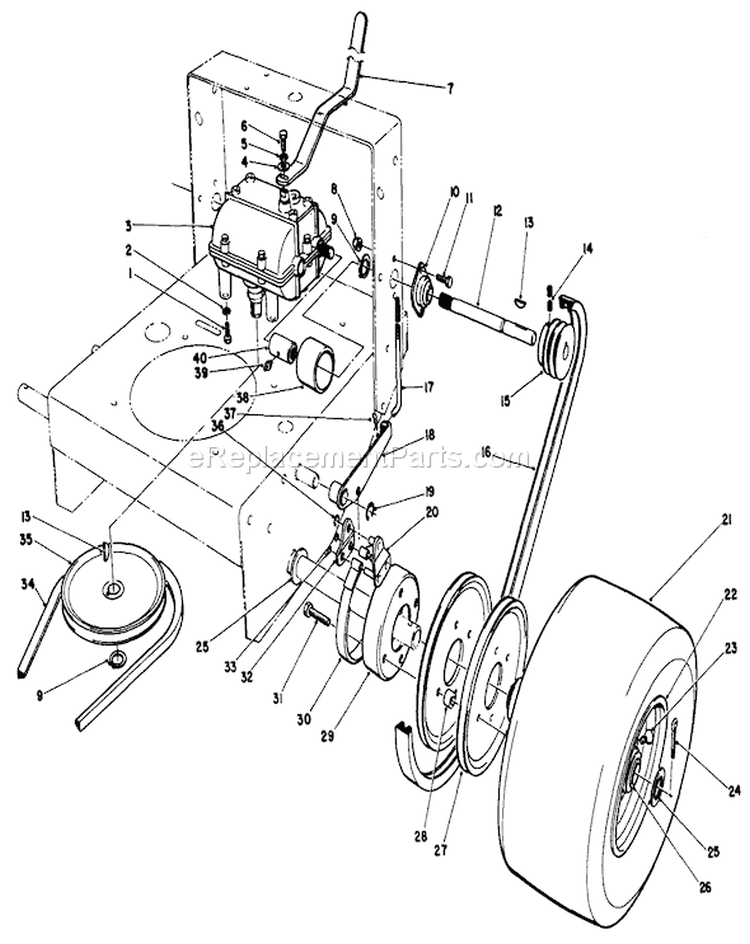Axle Assembly Diagram and Parts List for 30111 4000001-4999999 - 1984 Toro Lawn Mower