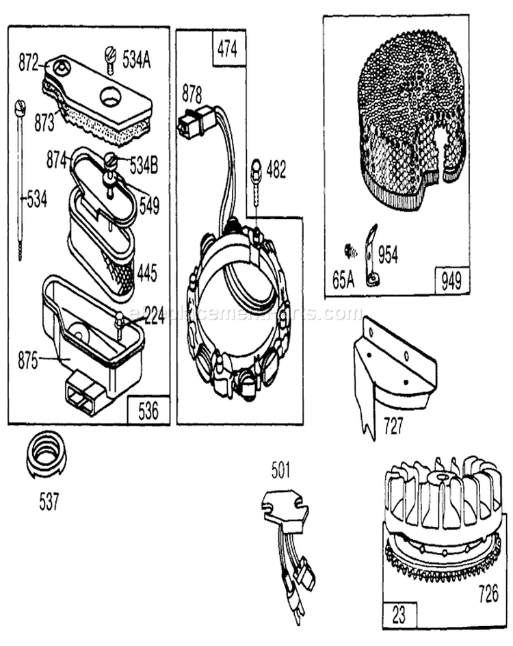 Briggs and Stratton Diagram and Parts List for 30111 4000001-4999999 - 1984 Toro Lawn Mower
