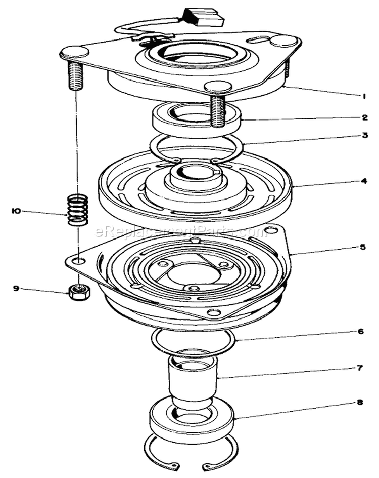 Clutch Assembly Diagram and Parts List for 30111 5000001-5999999 - 1985 Toro Lawn Mower