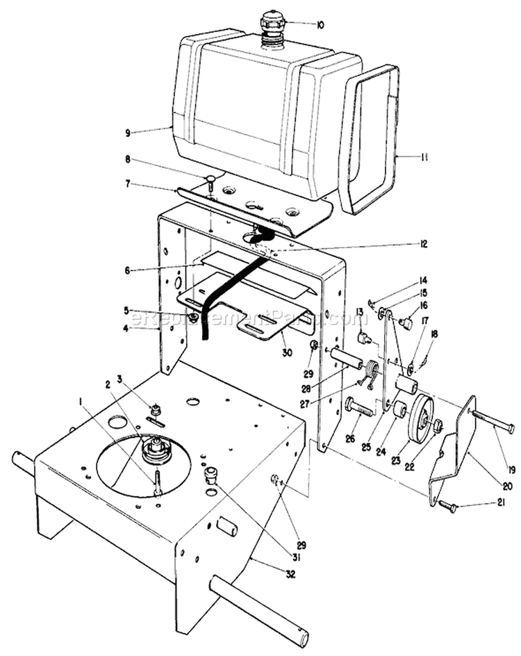 Frame Assembly Diagram and Parts List for 30111 5000001-5999999 - 1985 Toro Lawn Mower
