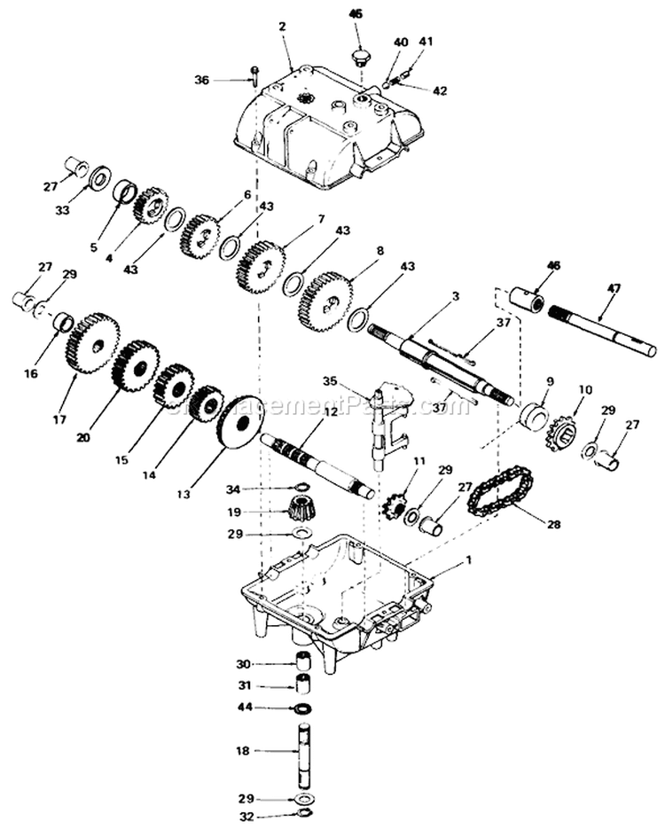 Peerless Transmission Diagram and Parts List for 30111 5000001-5999999 - 1985 Toro Lawn Mower