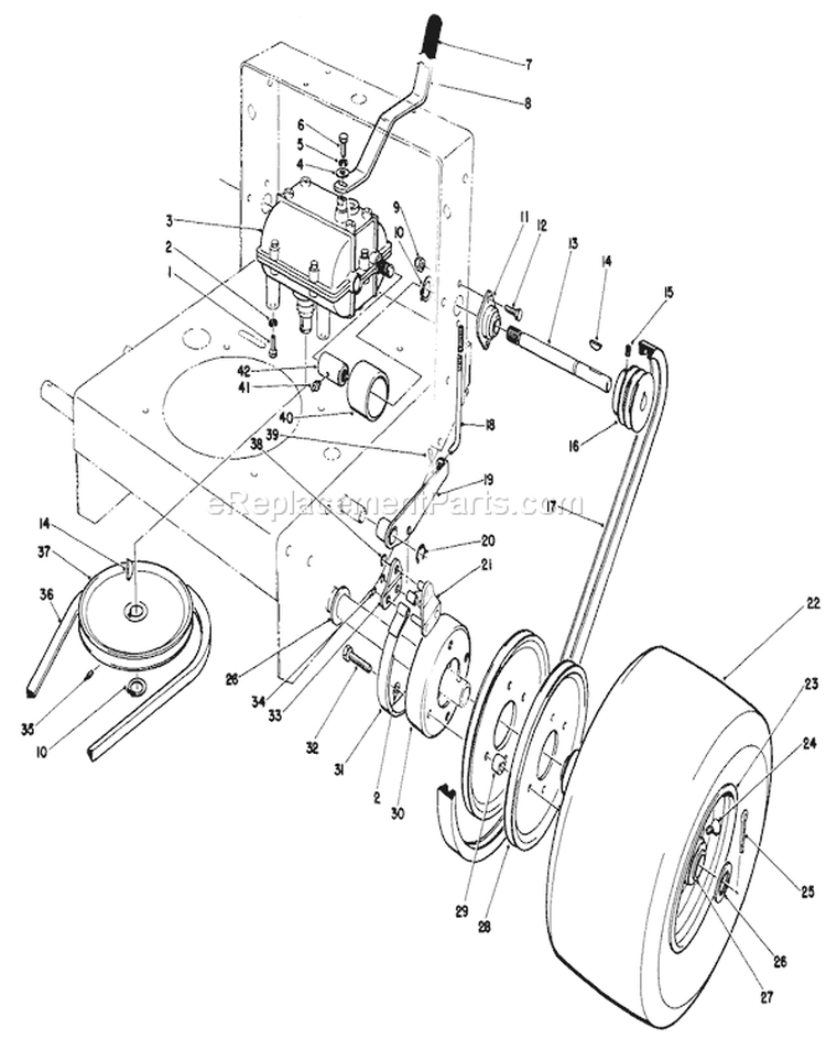 Axle Assembly Diagram and Parts List for 30111 5000001-5999999 - 1985 Toro Lawn Mower