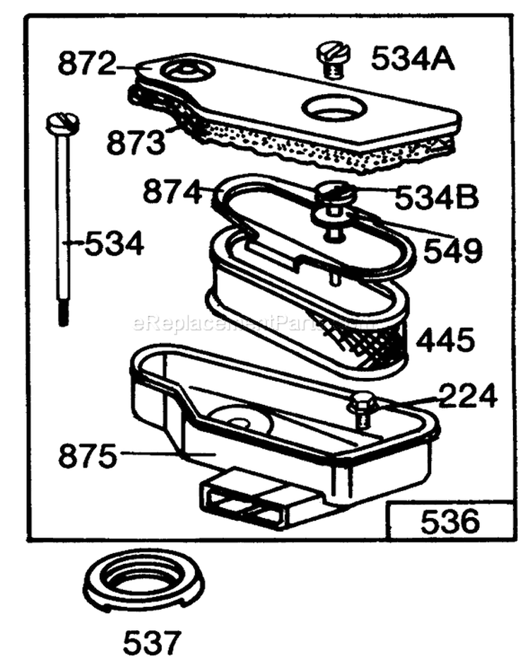 Briggs and Stratton Diagram and Parts List for 30111 6000001-6999999 - 1986 Toro Lawn Mower