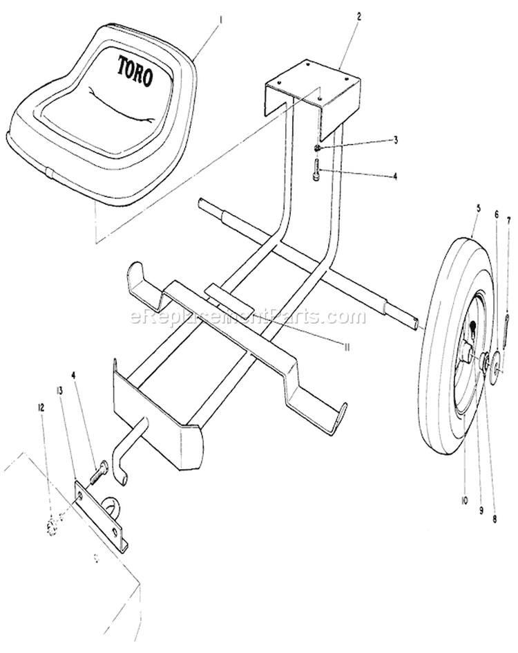 Sulky Kit Diagram and Parts List for 30111 7000001-7999999 - 1987 Toro Lawn Mower