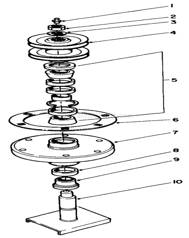 Drive Spindle Diagram and Parts List for 30112 6000001-6999999 - 1986 Toro Lawn Mower