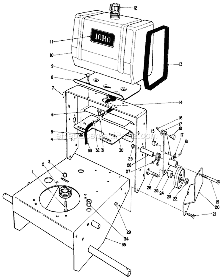 Frame Assembly Diagram and Parts List for 30112 6000001-6999999 - 1986 Toro Lawn Mower