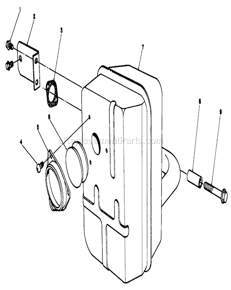 Muffler Assembly Diagram and Parts List for 30112 7000001-7999999 - 1987 Toro Lawn Mower
