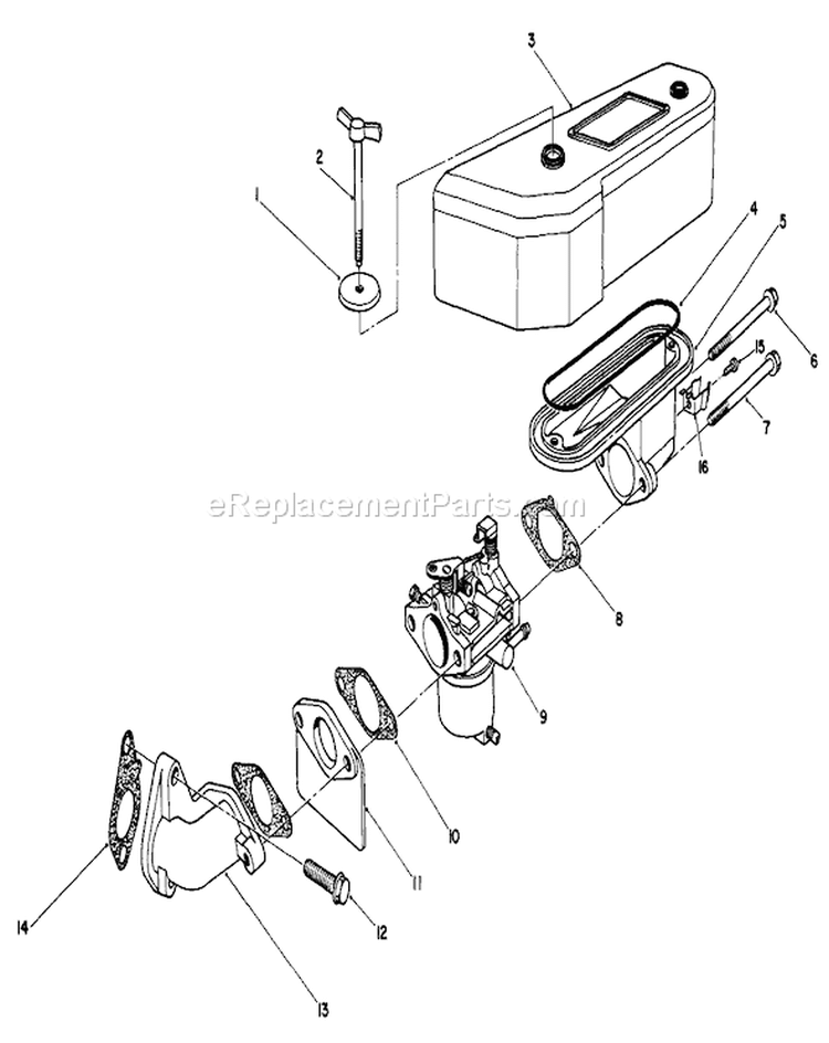 Air Cleaner and Carburetor Assembly Diagram and Parts List for 30112 9000001-9999999 - 1989 Toro Lawn Mower