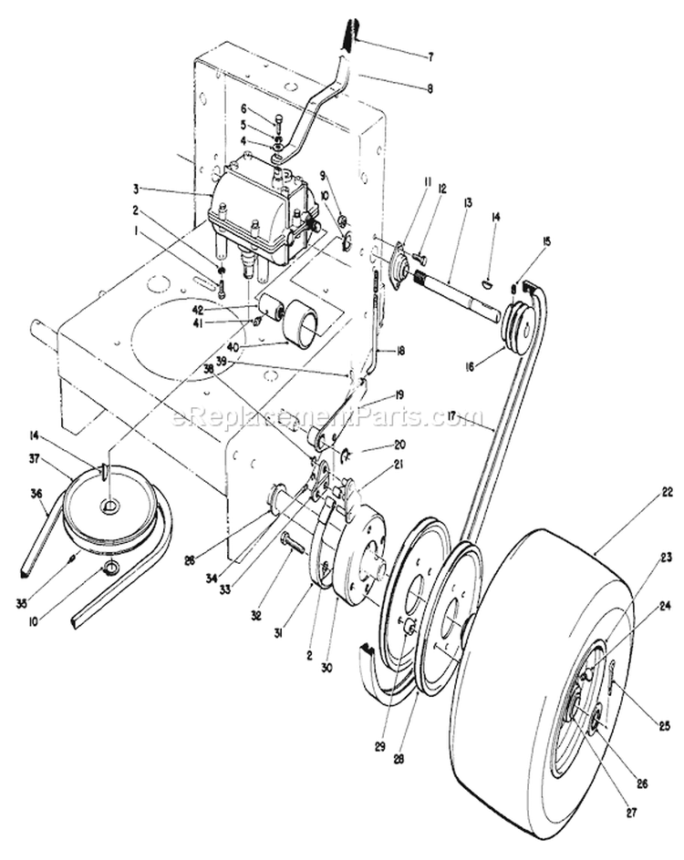 Axle Assembly Diagram and Parts List for 30113 5000001-5999999 - 1985 Toro Lawn Mower