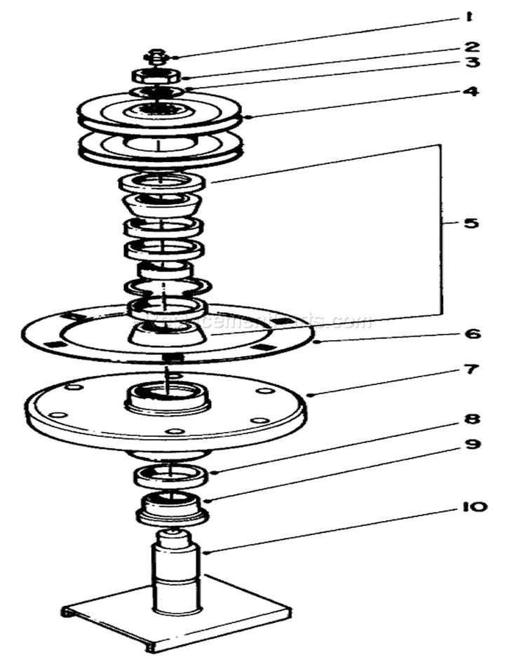 Drive Spindle Diagram and Parts List for 30113 5000001-5999999 - 1985 Toro Lawn Mower