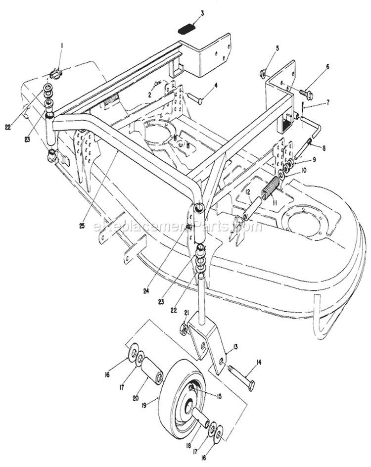 52" Carrier Frame Diagram and Parts List for 30113 5000001-5999999 - 1985 Toro Lawn Mower