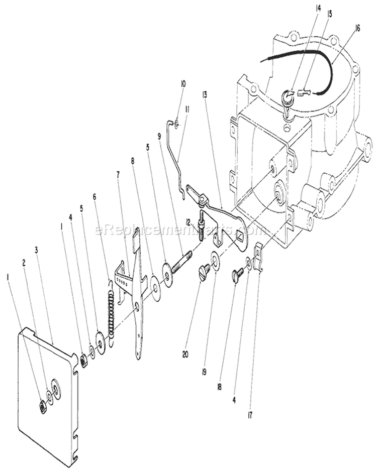 Governor Assembly Diagram and Parts List for 30113 6000001-6999999 - 1986 Toro Lawn Mower
