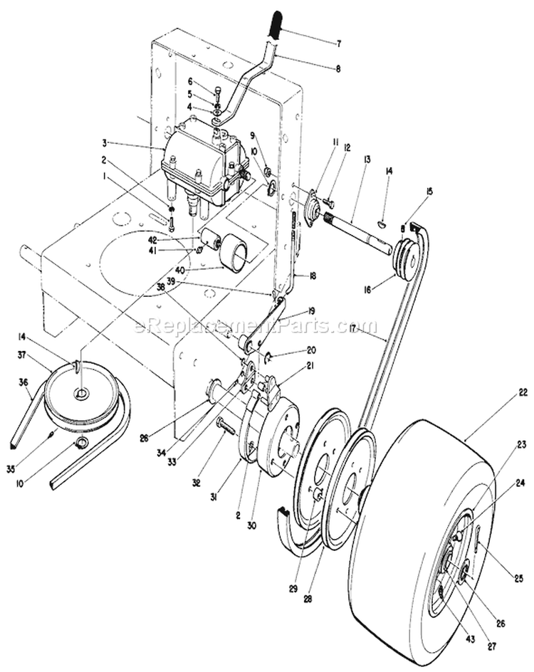 Axle Assembly Diagram and Parts List for 30113 7000001-7999999 - 1987 Toro Lawn Mower