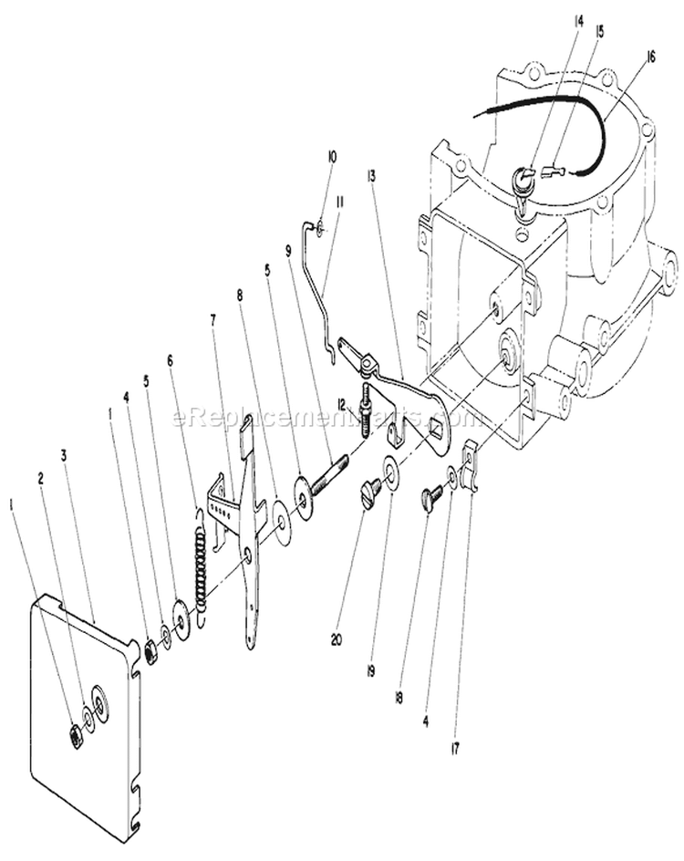 Governor Assembly Diagram and Parts List for 30113 7000001-7999999 - 1987 Toro Lawn Mower