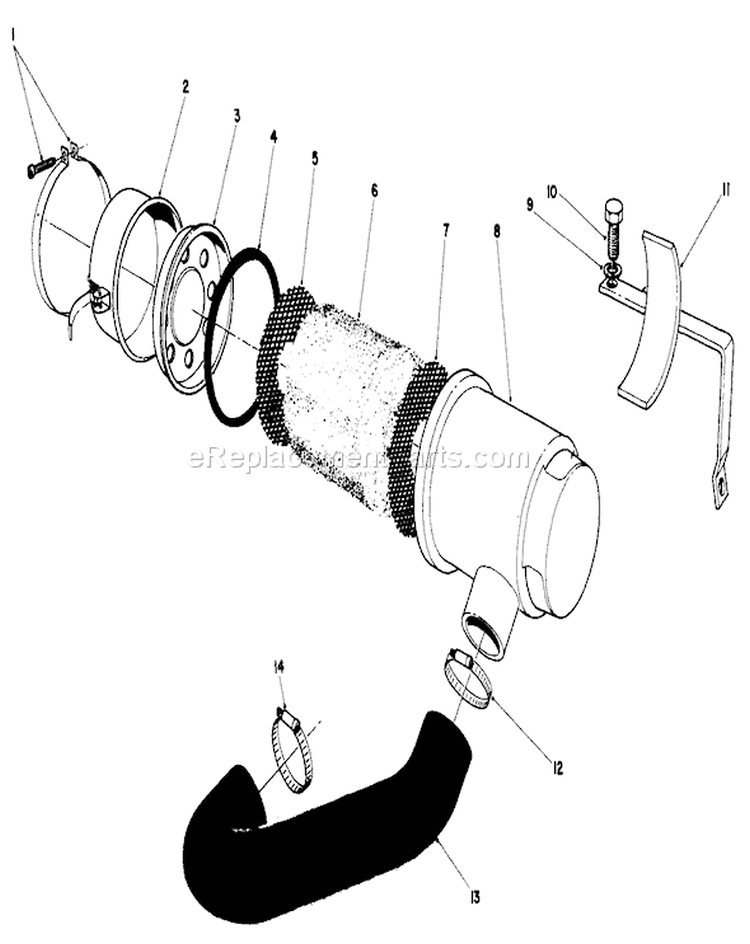 Air Cleaner Assembly Diagram and Parts List for 30113 8000001-8999999 - 1988 Toro Lawn Mower