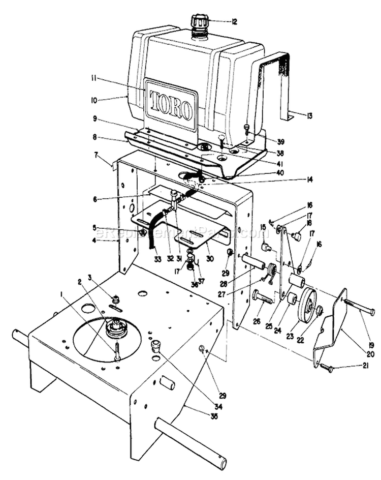 Frame Assembly Diagram and Parts List for 30113 8000001-8999999 - 1988 Toro Lawn Mower