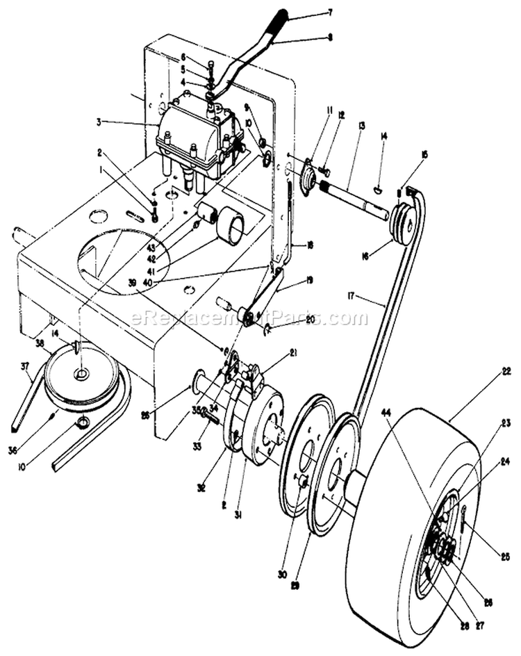 Axle Assembly Diagram and Parts List for 30113 9000001-9999999 - 1989 Toro Lawn Mower