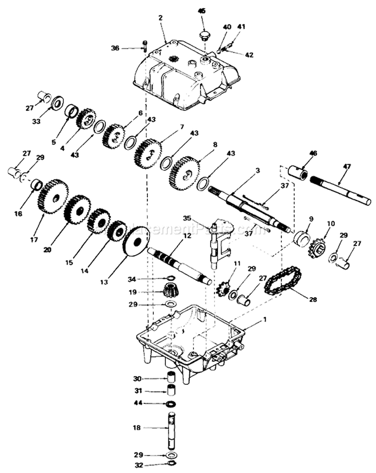 Peerless Transmission Diagram and Parts List for 30115 9000001-9999999 - 1989 Toro Lawn Mower