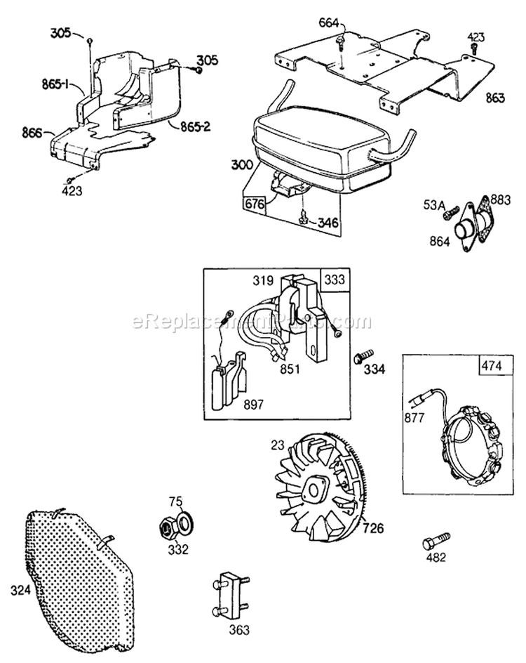 Briggs and Stratton Engine Diagram and Parts List for 30116 5000001-5999999 - 1985 Toro Lawn Mower