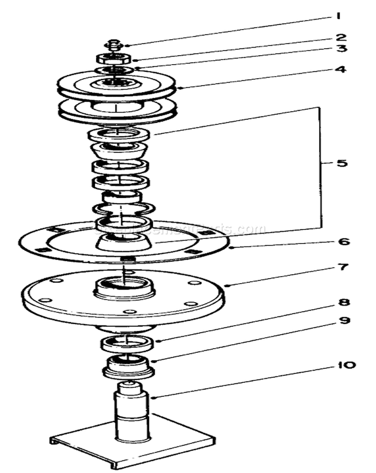Drive Spindle Diagram and Parts List for 30116 5000001-5999999 - 1985 Toro Lawn Mower