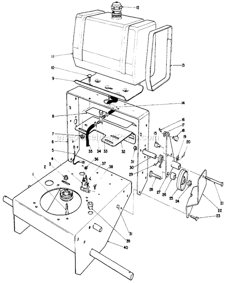 Frame Assembly Diagram and Parts List for 30116 5000001-5999999 - 1985 Toro Lawn Mower