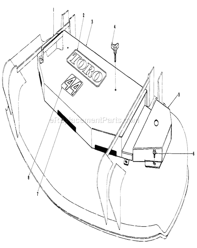 Page F Diagram and Parts List for 30116 5000001-5999999 - 1985 Toro Lawn Mower