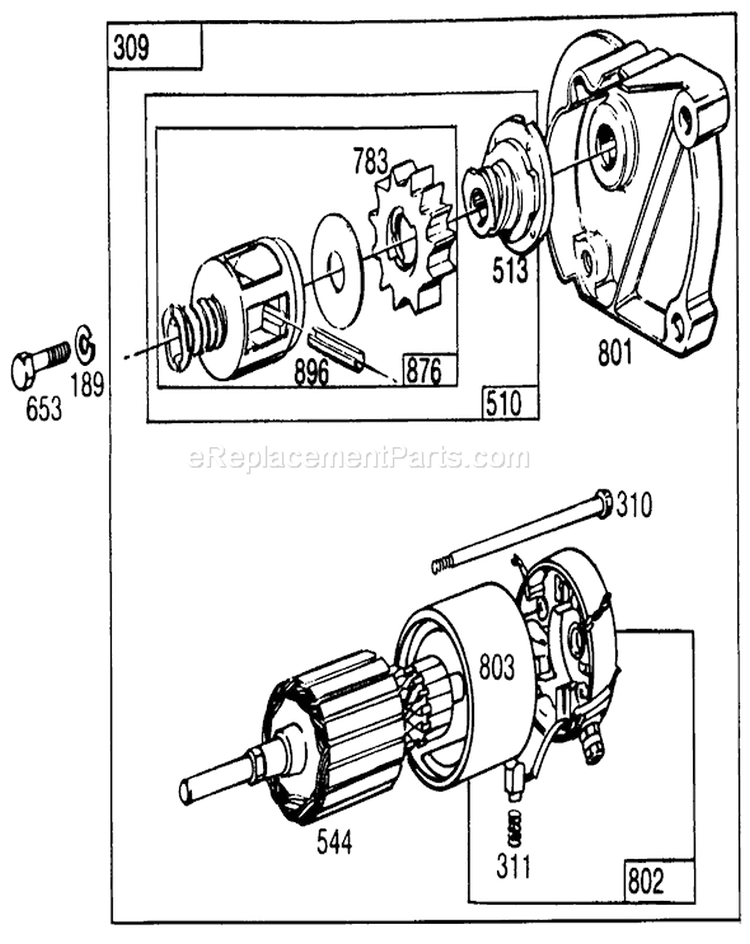 Engine Briggs and Stratton Diagram and Parts List for 30116 6000001-6999999 - 1986 Toro Lawn Mower