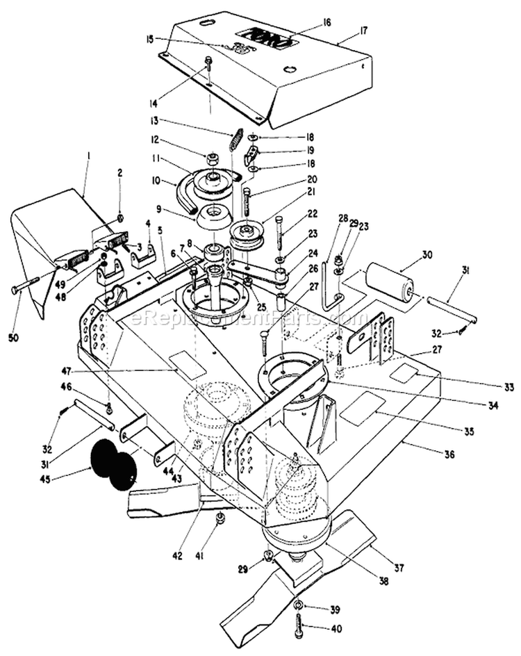 36" Cutting Deck Diagram and Parts List for 30116 6000001-6999999 - 1986 Toro Lawn Mower