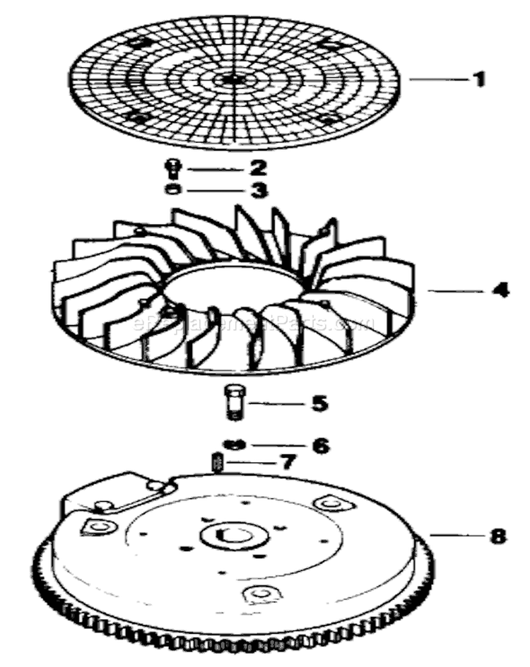 Flywheel-Engine Kohler Diagram and Parts List for 30117 0000001-0999999 - 1990 Toro Lawn Mower